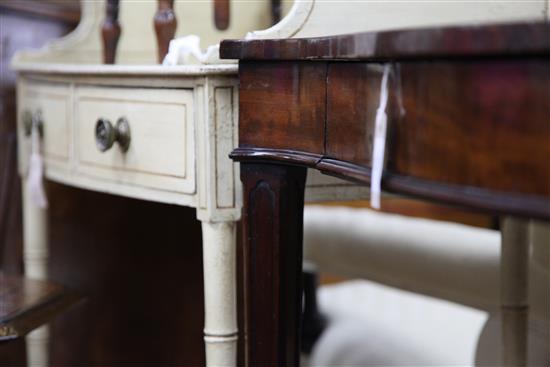 A George III mahogany serpentine shape side table, W.3ft 8in.